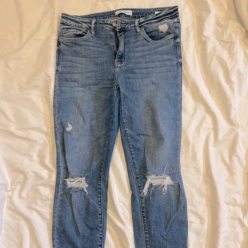 Flying Monkey distressed skinny jeans